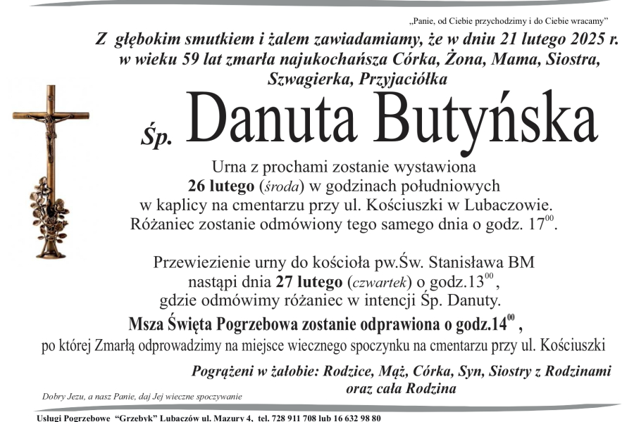 Zmarła Danuta Butyńska [59 lat]